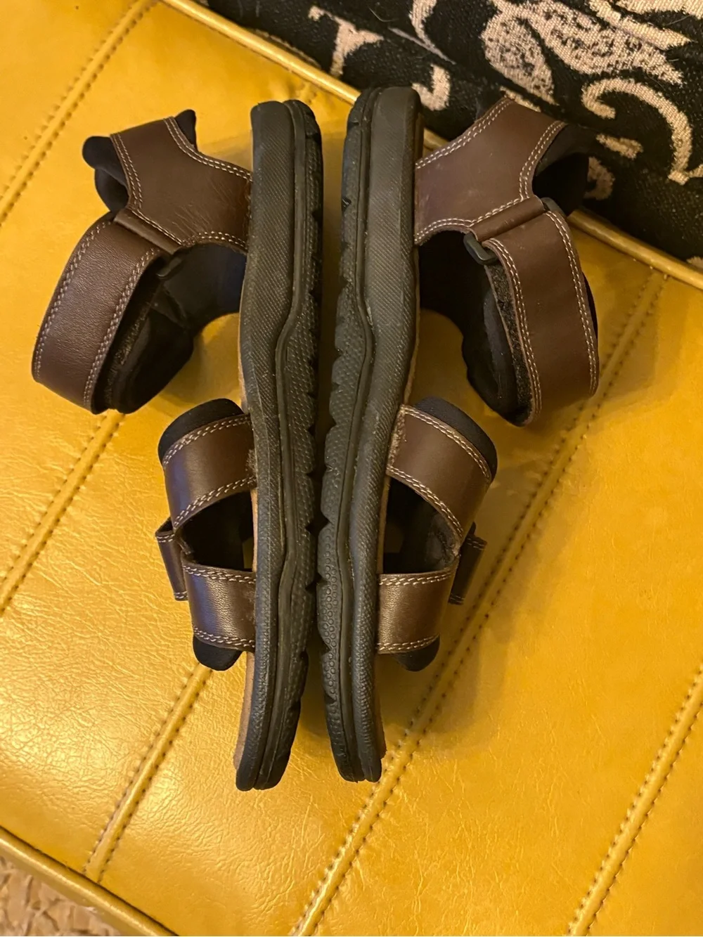 Brown Leather Velcro Sport Sandals